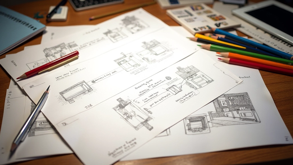 Quadro de storyboard com anotações de movimento e timing para sequência de animação